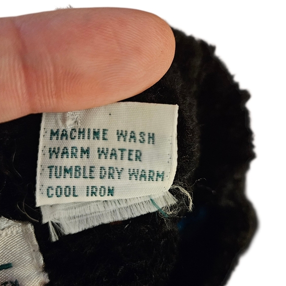 Vtg Shenanagins Black Chenille Sweater with Bright Geometric Pattern Sz M - Picture 5 of 6